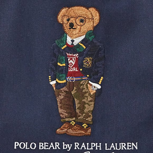 NWT RALPH LAUREN EMBROIDERED POLO BEAR 100% RAW LE - Picture 4 of 5